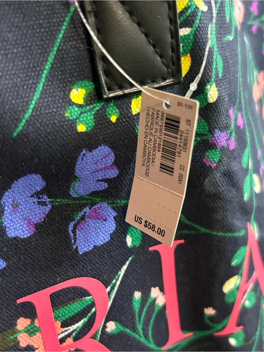 Victoria's Secret Floral Black Tote Bag - Picture 3 of 4
